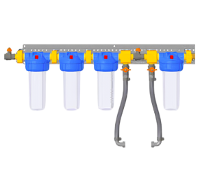 Центральний блок фільтрів (4 фільтри по 25 мікрон, байпас для дозатора 3/4) Lubing (7126-B) - Фото