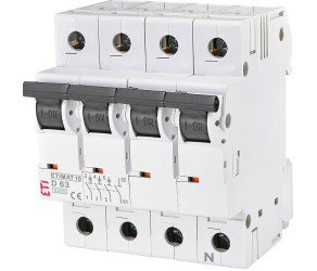 ETI Автоматический выключатель ETIMAT 10 3p+N D 63A (6 kA) 002156722 - Фото