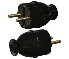 Вилка пряма ETI PPB-ST (2Р+РЕ, полікарбонат, IP20, чорна) (004481006) - Фото