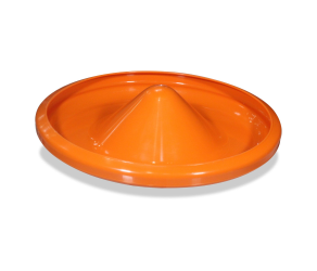 Низька миска помаранчевого кольору з конусом для FlexPan S/XL від Big Dutchman 11-31-6005 - Фото