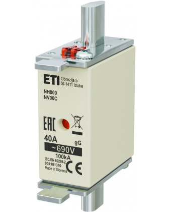 ETI NH -000/GG 40A 690V Kombi (004181310) предохранитель - Фото