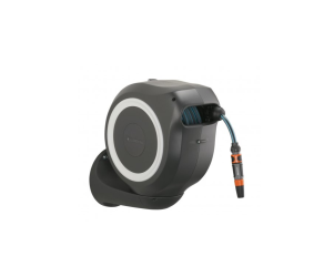 Котушка RollUp M настінна автоматична білого кольору + набор для полива, 20 м , GARDENA (18612-2000000) - Фото