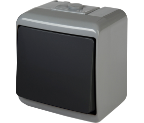 Вимикач 1-клавішний ETI VHE-1-SRG (сіро-графіт, IP54) (004668096) - Фото