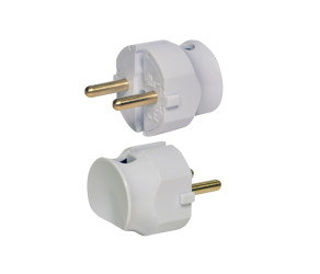 Вилка кутова ETI PPW-90 (2Р, без заземлення, полікарбонат, IP20, біла) (004481004) - Фото