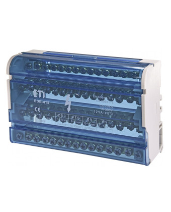 Блок розподільчий ETI EDB-415 4p, 3L+PE/N, 125A (15 виходів) (001102305) - Фото