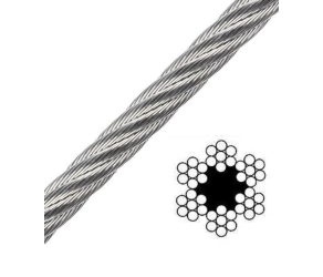 Трос сталевий оцинкований 6x7+FC, Ø 6мм Metalvis (91CTR0N91CTR00670H) - Фото