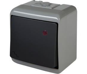 Сходовий вимикач з підсвіткою ETI VHE-3L-SRG (сіро-графіт, IP54) (004668104) - Фото