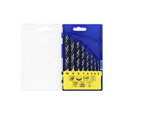 Набiр свердeл по дереву, HSS з подвійною спіраллю, 8шт: 3, 4, 5, 6, 7, 8, 9, 10 мм, у пластиккейсі S&R (216801008) - Фото