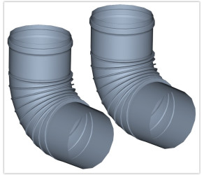 Набор колен для труб 90°, D 130 Winterwarm (GA8355) - Фото