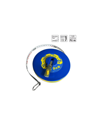 Рулетка, S&R, 20 м x 13 мм FIBERGLASS TAPE (422920013) - Фото