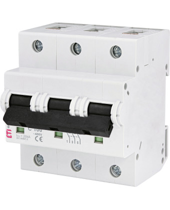 Автоматичний вимикач ETI ETIMAT 10 3p C 100А (20 kA) (002135732) - Фото