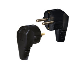 Вилка кутова ETI PKB-90 (2Р+РЕ, каучук, IP20, чорна) (004481000) - Фото