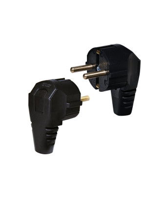 Вилка кутова ETI PKB-90 (2Р+РЕ, каучук, IP20, чорна) (004481000) - Фото