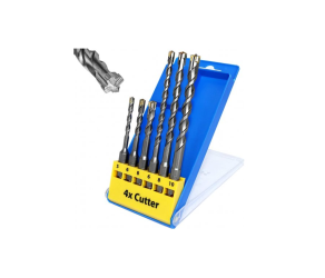 Набiр бурiв Meister 4X Cutter HSS sds-plus 6 шт: 5, 6, 8 x 110 мм; 6, 8, 10 x 160 мм S&R (211241006) - Фото