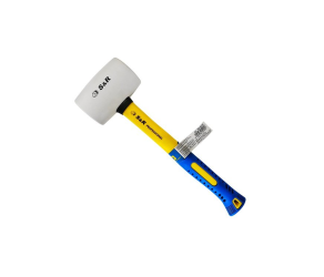 Молоток резиновый белый d65мм, 680г, фибергласовая ручка S&R (285680065) - Фото