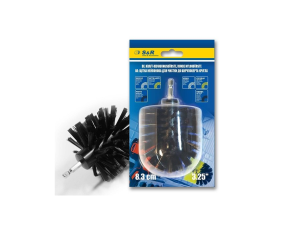 Щітка 83 мм, нейлонова чорна, кругла, жорсткий дріт S&R (139006003) - Фото