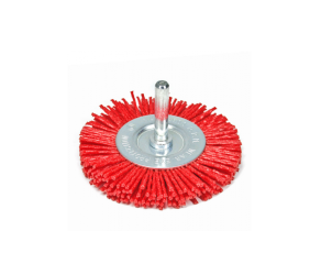 Щітка дискова, D75мм хвост6мм об/хв 4500 нейлоновий дріт S&R (136840075) - Фото