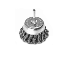 Cup brush, braided wire 75mm tail6mm d 05 rpm 4500 steel wire S&R (136735075) - Фото