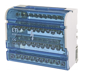 Блок розподільчий ETI EDB-411 4p, 3L+PE/N, 125A (11 виходів) (001102304) - Фото