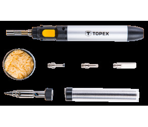 Паяльник газовый TOPEX 400°C топливо 12мл 4 насадки 44E108 - Фото