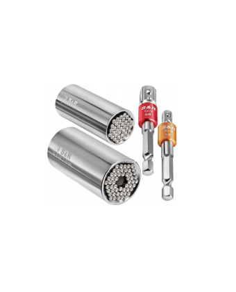 Set of 4 heads: multifunctional heads (5-14mm, 7-19mm); adapters (1/4, 3/8) S&R (460322002) - Фото