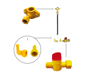 Комплект для подключения воды, Lubing (4153) - Фото