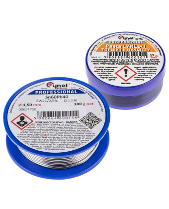 Набір для паяння TOPEX припій 15ммх100г Sn60Cu40 паста 27гр 44E732 - Фото