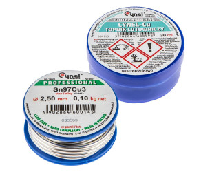 Набір для паяння мідних систем TOPEX припій 25ммх100г Sn97Cu3 флюс 30мл 44E745 - Фото