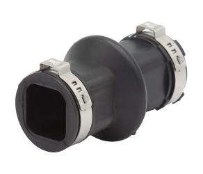 Expansion connector with clip for square pipe 28x28, black Lubing (4385-05) - Фото