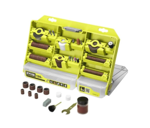 Комплект принадлежностей Ryobi RAR800K-120 для мини дрели гравера реноватора 120шт кейс - Фото