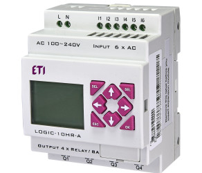 Програмоване реле ETI LOGIC-10HR-A, 100-240V AC (6I/4O-Rele) (004780001) - Фото