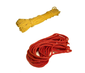 Cord Ø 6 mm made of yellow or orange polyethylene, rhomboid weaving, coil 310 m - Фото