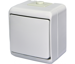 Вимикач 1-клавішний з підсвіткою ETI VHE-1L (білий, IP54) (004668007) - Фото