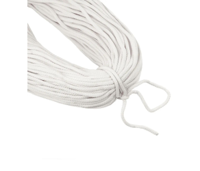 Cord Ø 6 mm made of white polyester, rhomboid weaving, coil 250 m - Фото