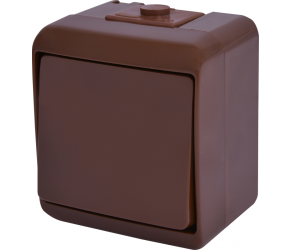 Вимикач 1-клавішний ETI VHE-1-KR (коричневий, IP54) (004668040) - Фото