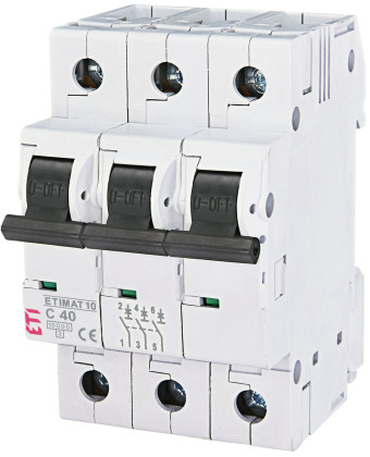 Автоматичний вимикач ETI ETIMAT 10 3p C 40А (10 kA) (002135720) - Фото