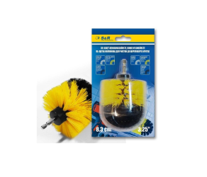 Щітка 83 мм, нейлонова жовта, кругла, дріт середньої жорсткості S&R (139002003) - Фото