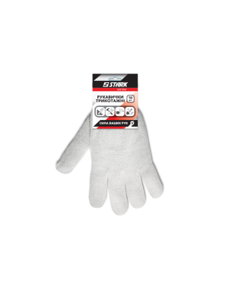 A set of gloves without PVC, white, 130 tex, 7 kl10 size, 10 pcs STARK (510083010) - Фото