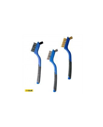 Набір щіток ручних Meister 3 шт: 175 мм, латунь, нер сталь, поліпропілен S&R (136600005) - Фото