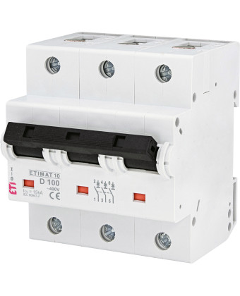 Автоматичний вимикач ETI ETIMAT 10 3p D 100А (15 kA) (002155732) - Фото