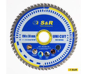 Диск розпилювальний, 190x30x2,4мм 60 зуб, S&R (245060190) - Фото