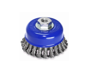 Cup brush, braided wire 100mm x M14 d05 rpm 8500 steel wire S&R (136250100) - Фото