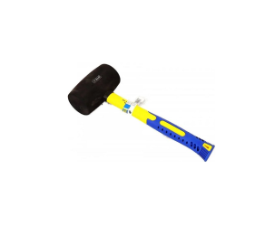 Молоток резиновый черный d75мм, 910г фибергласс S&R (284910075) - Фото