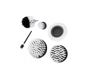 Набір щіток 6 шт, нейлонові білі: пряма 51 мм, 102 мм, 127 мм дискова 138 мм, кругла 83 мм, подовжувач 150 мм S&R (139001601) - Фото