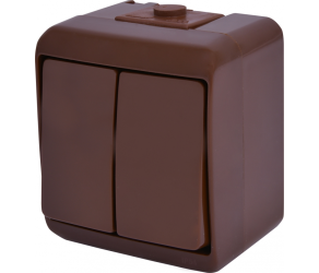 Двоклавішний вимикач ETI VHE-2-KR (коричневий, IP54) (004668041) - Фото