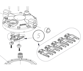 Roxell Комплект запасних частин важеля (5 шт) 02207009 - Фото