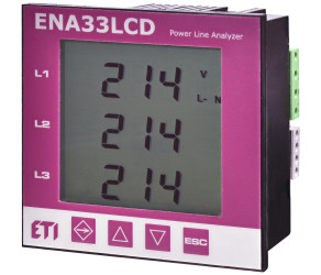 Аналізатор мережі ETI ENA33LCD (96x96мм, 85-265V AC, RS-485) (004656910) - Фото