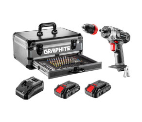 Шурупокрут-дриль акумуляторний GRAPHITE Energy+ 18В 2х20А·год 44Нм 0-1250об·хв набір 109шт приладдя кейс 735кг 58G022-PS15 - Фото