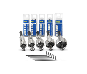 Набір коронок по металу Meister HSS M35 Co5% (в зборi) 5 шт: 16,185,20,25,30 мм S&R (109350005) - Фото