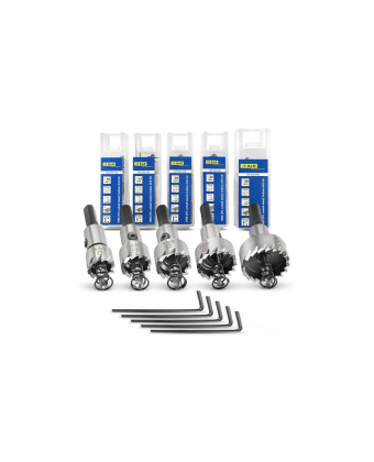 Set of metal bits Meister HSS M35 Co5% (assembled) 5 pcs: 16,185,20,25,30 mm S&R (109350005) - Фото